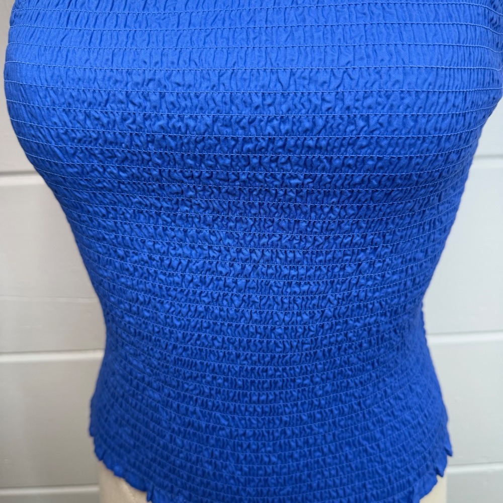 Old‎ Navy Small Fitted Ruffle Trim Smocked Cropped Top Stretchy - Picture 4 of 7